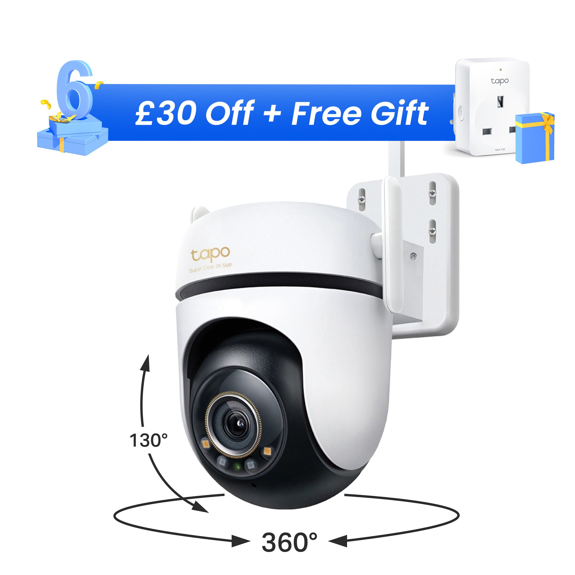 Tapo C530WS 3K Outdoor Pan/Tilt/Zoom Security Camera
