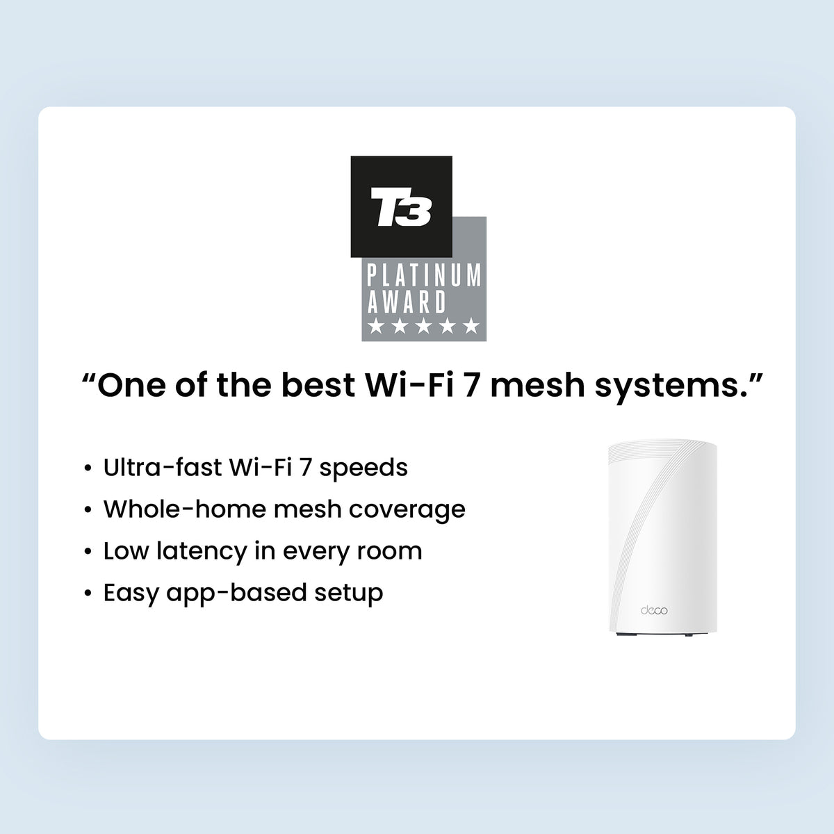 Deco BE68, BE14000 Tri-Band Whole Home Mesh Wi-Fi 7 System, 3 packs