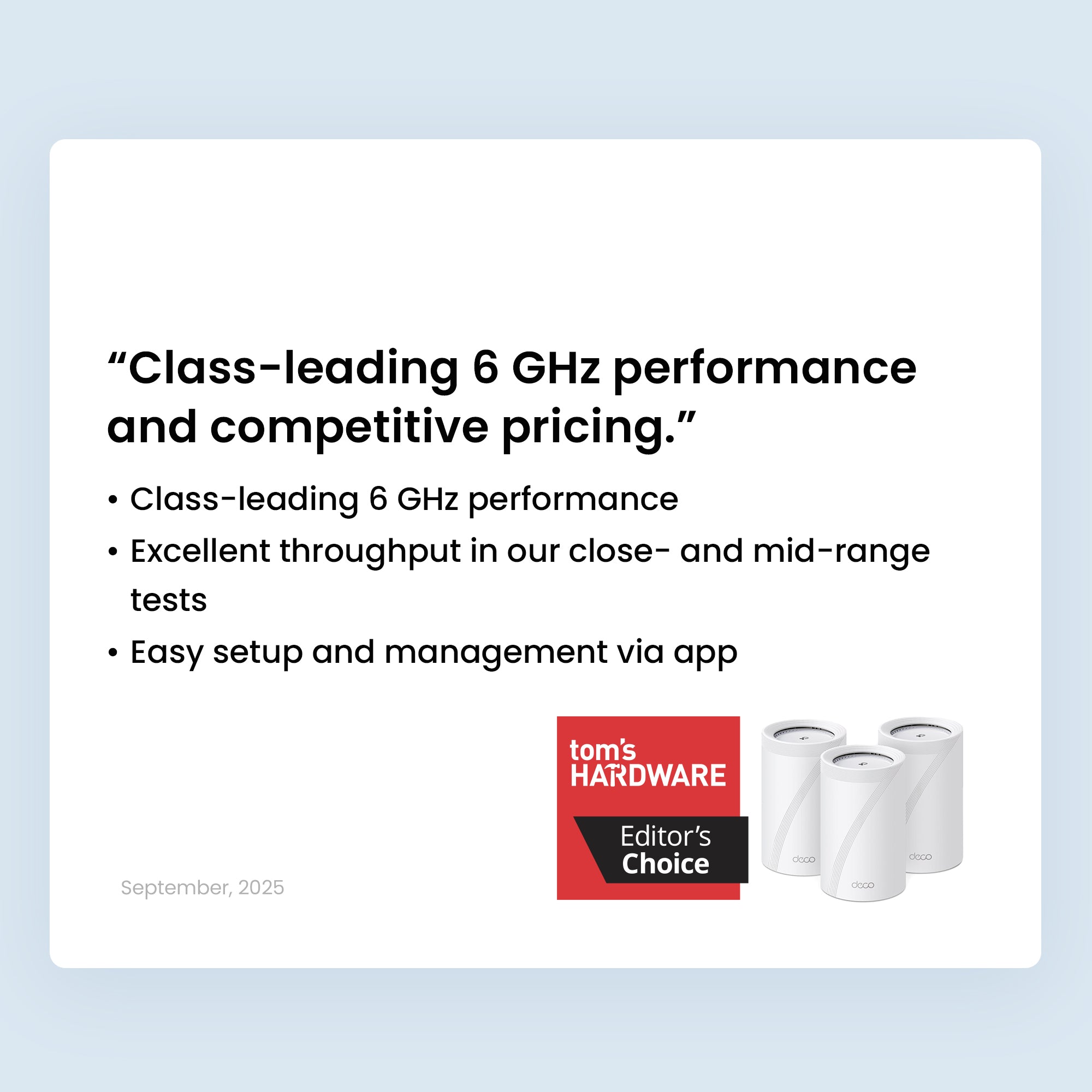 Deco BE68, BE14000 Tri-Band Whole Home Mesh Wi-Fi 7 System, 3 packs