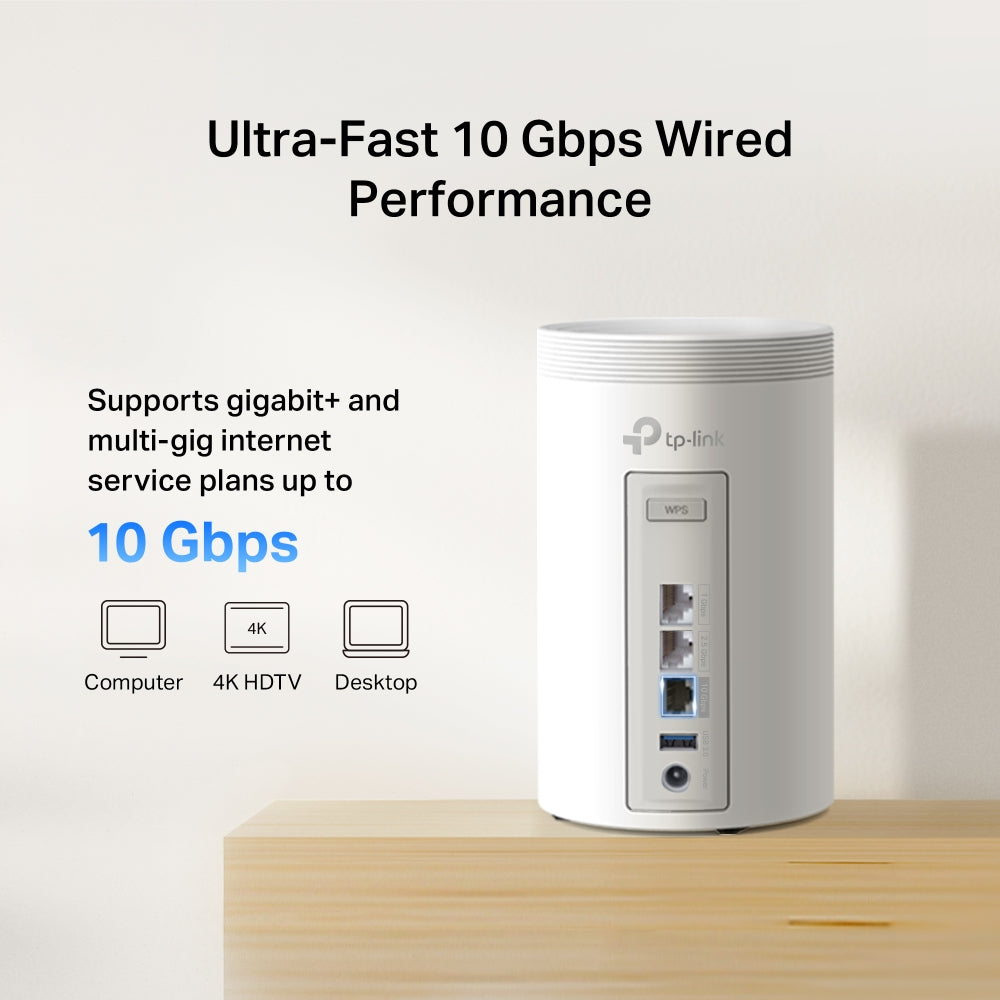 Deco BE68, BE14000 Tri-Band Whole Home Mesh Wi-Fi 7 System, 3 packs