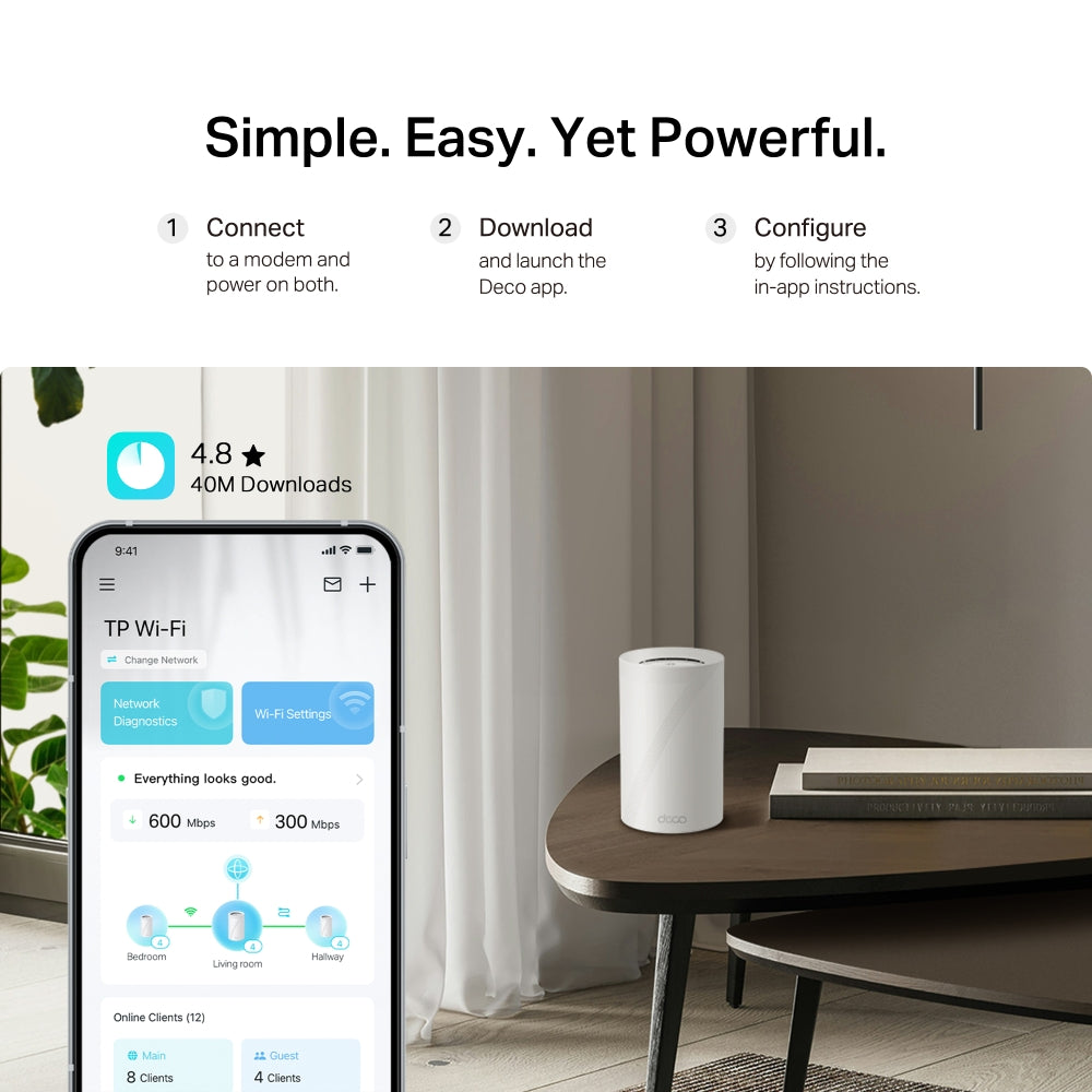 Deco BE68, BE14000 Tri-Band Whole Home Mesh Wi-Fi 7 System, 3 packs