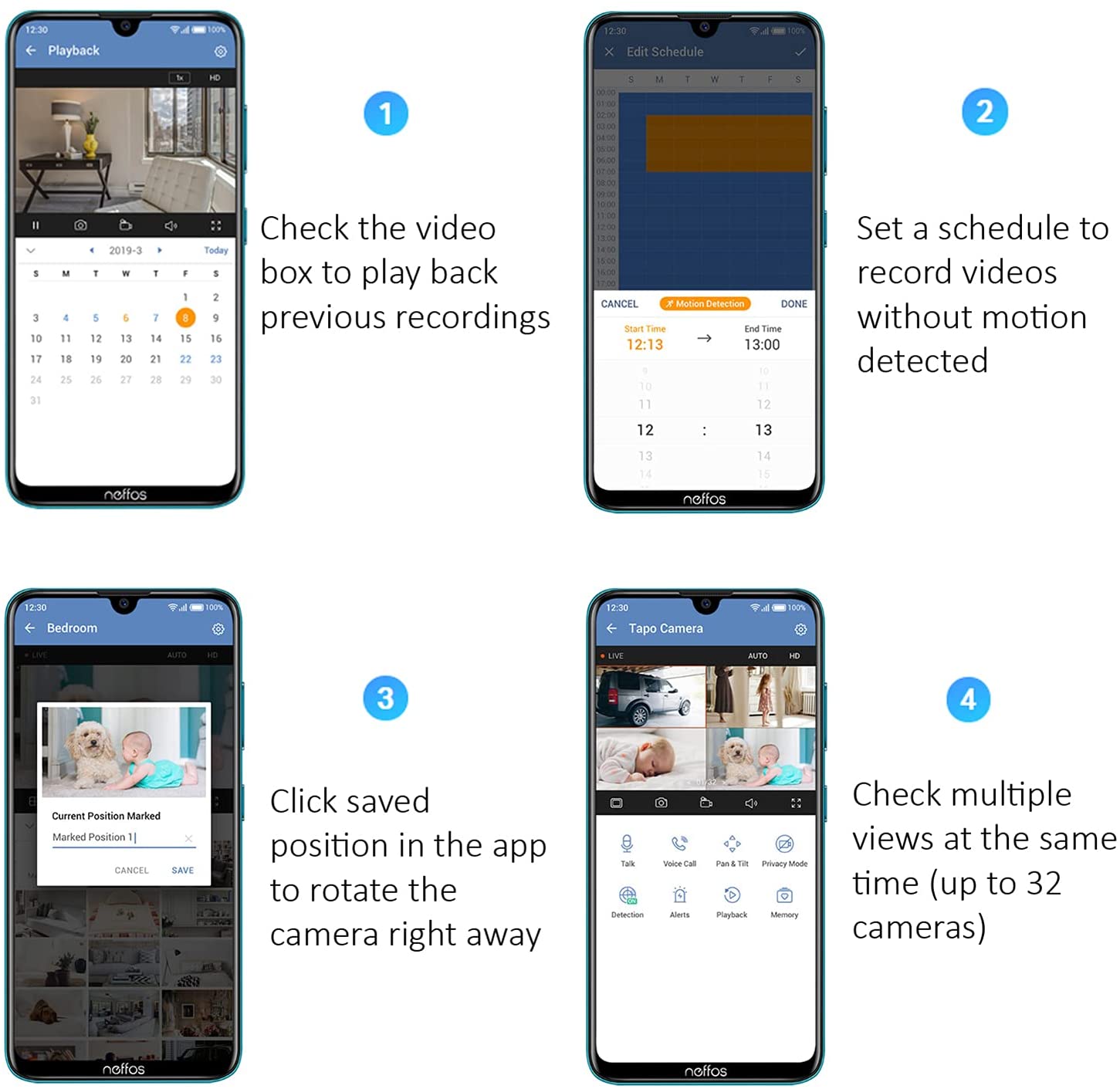 Tapo C210 Indoor 2K Pan/Tilt/Zoom Security Camera Twin, Advanced Night Vision