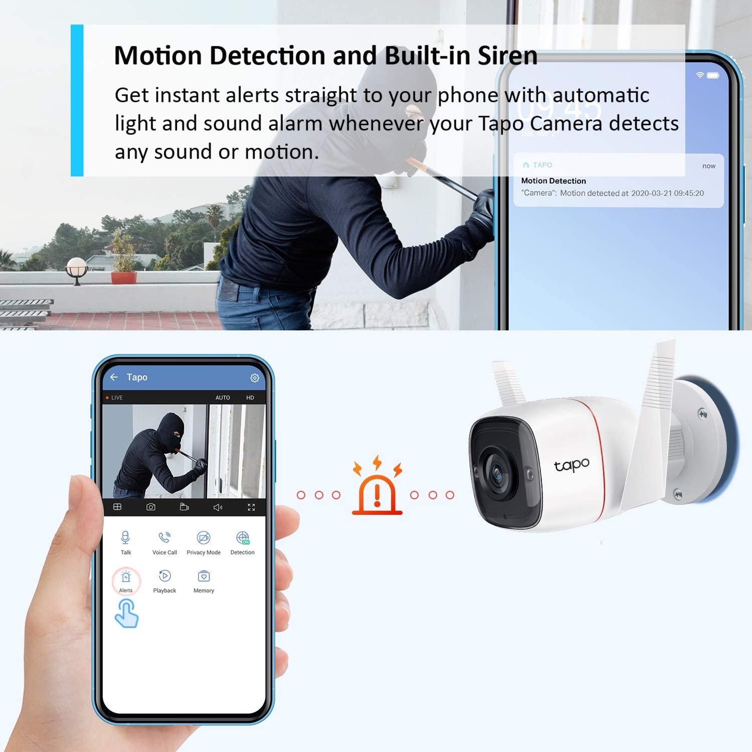 Tapo C110 Mini Smart Security Camera, 3MP, Night Vision, 2-Way Audio