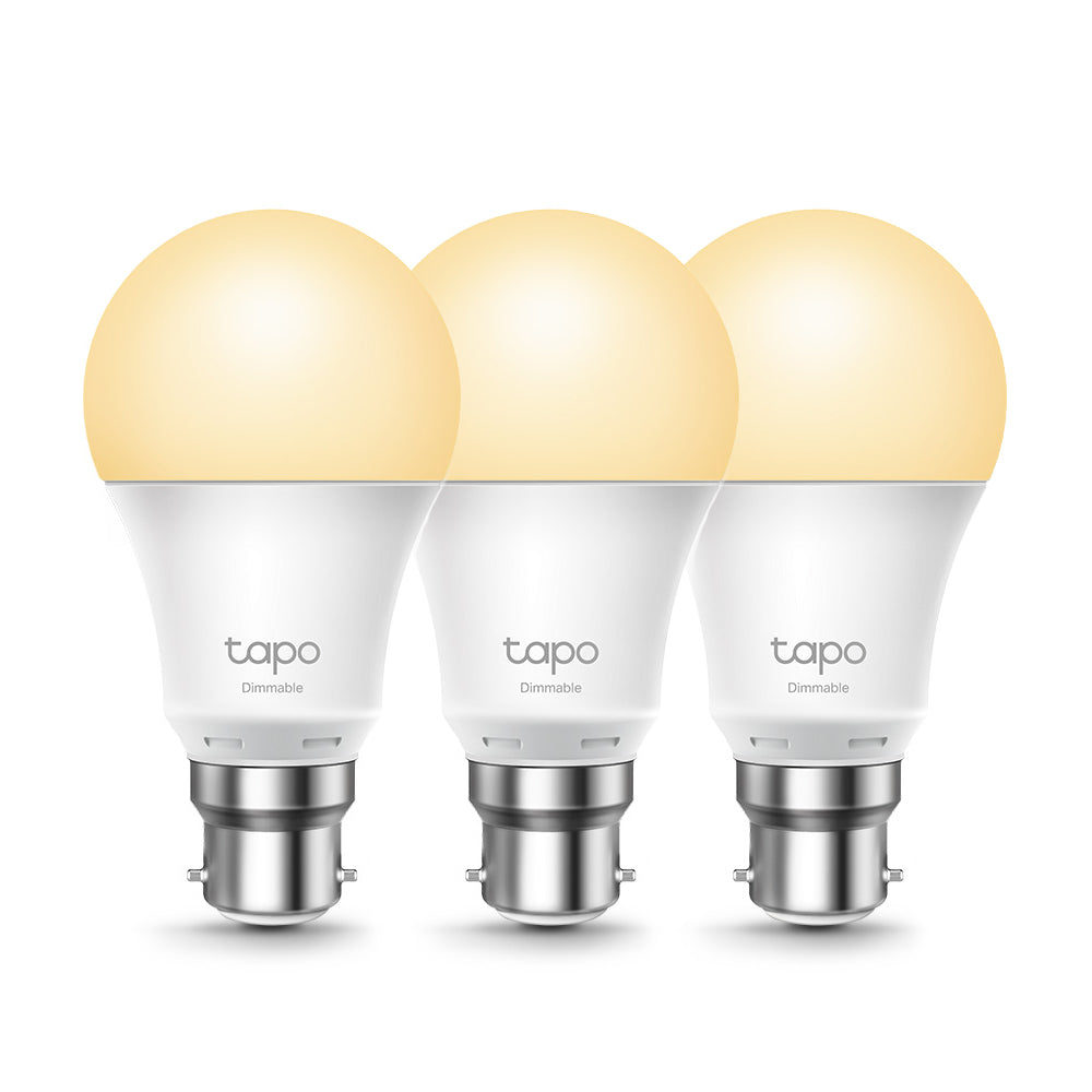 Tapo L510B Triple Pack, Smart Bulb B22 Dimmable Soft Warm White