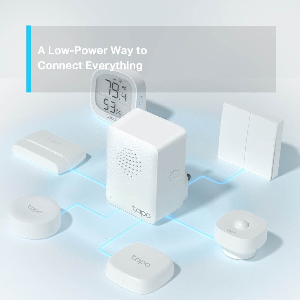 Smart Hub with Chime, Work with Smart Switch, Button and Sensor, Connect Up to 64 Devices, Tapo H100