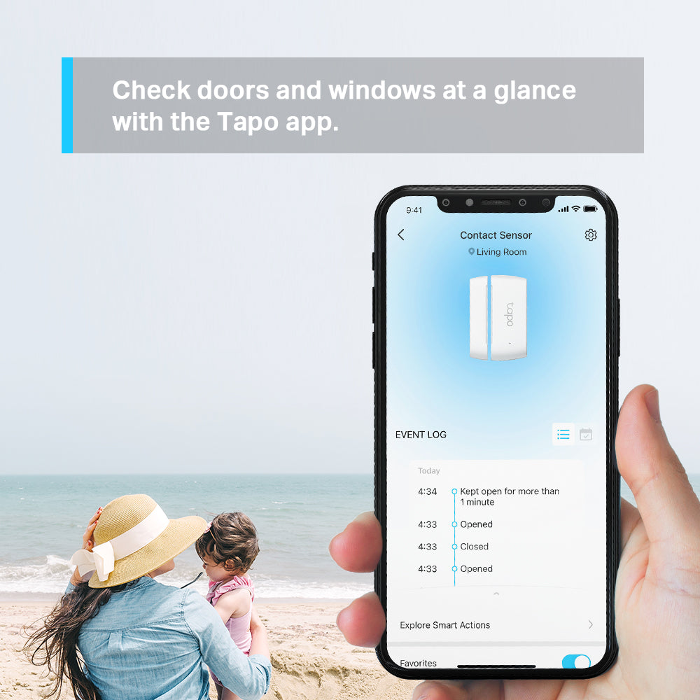 Smart Contact Sensor, Window/Door Safeguard, Tapo T110 Triple Pack