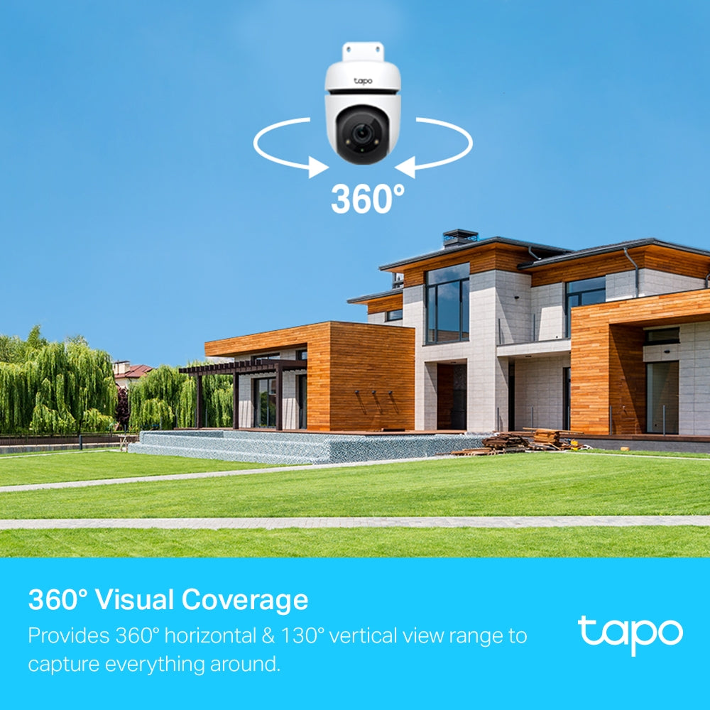 Outdoor Pan Tilt Security Wi-Fi Camera, 1080P Full HD, Night Vision, Tapo TC40 Twin