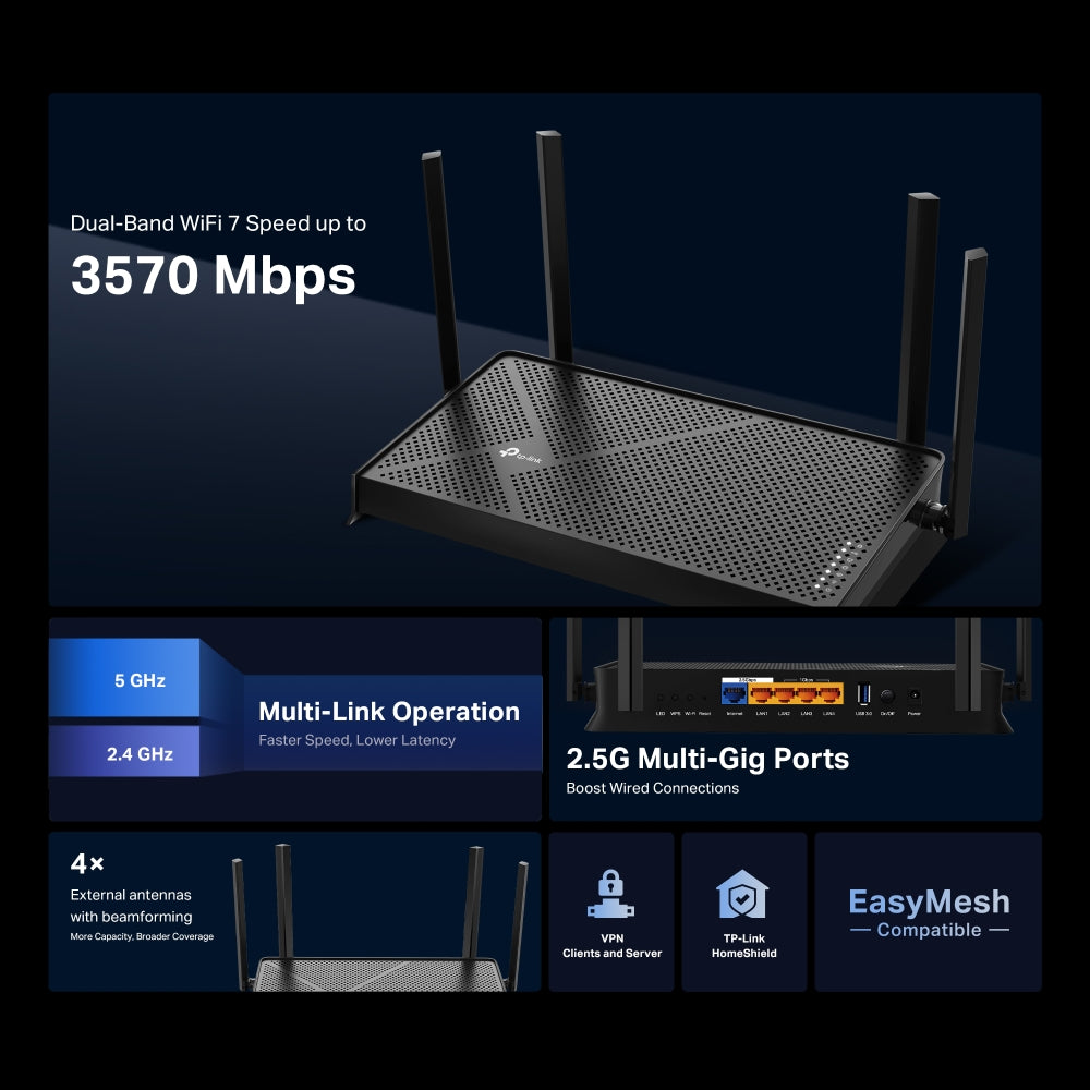 Archer BE3600 Dual-Band Wi-Fi 7 Router