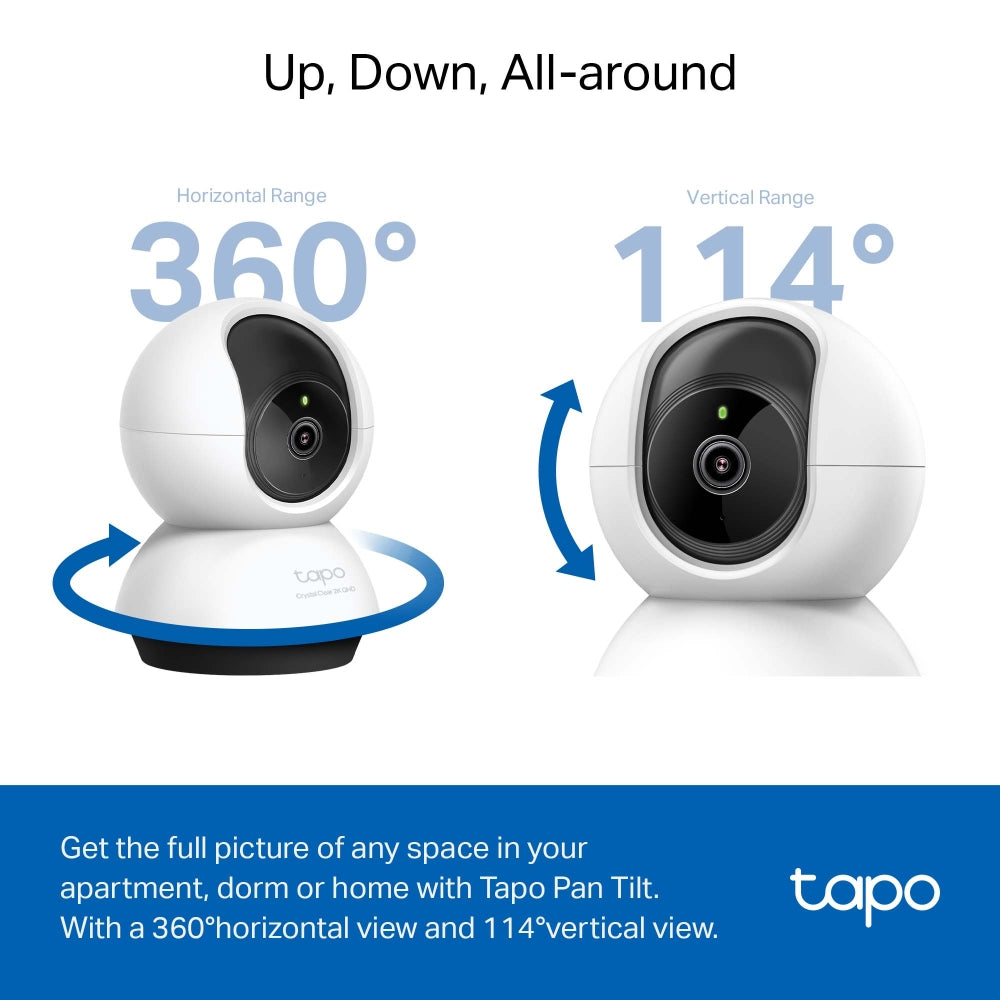 Tapo Pan/Tilt AI Home Security Wi-Fi Camera, 2K QHD (Tapo C220)