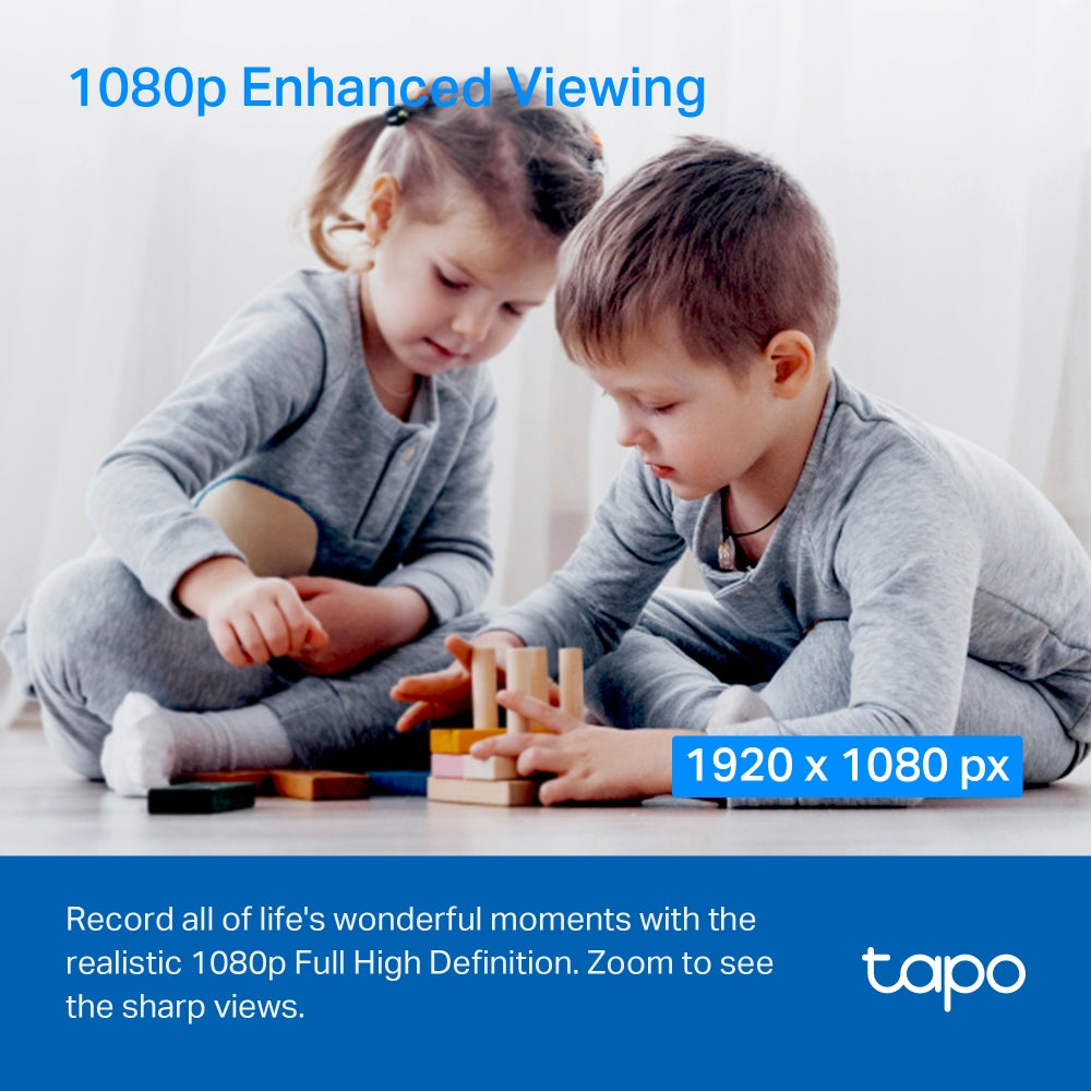 Tapo C200 Pan/Tilt Smart Security Camera 360°, 1080p, 2-Way Audio, Twin Pack