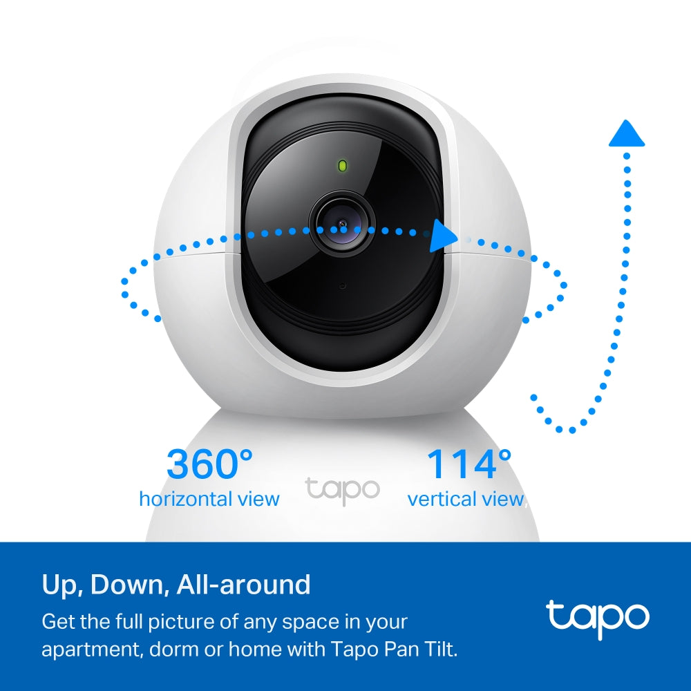 Tapo Pan/Tilt Smart Security Camera 360°, 1080p, 2-Way Audio (Tapo C200 Twin Pack)