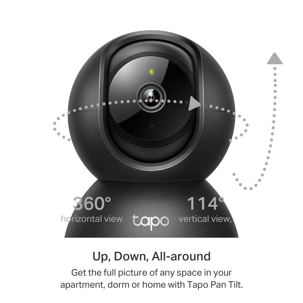 Tapo C211 Black Indoor 2K Wi-Fi Security Camera with Pan/Tilt/Zoom Twin Pack