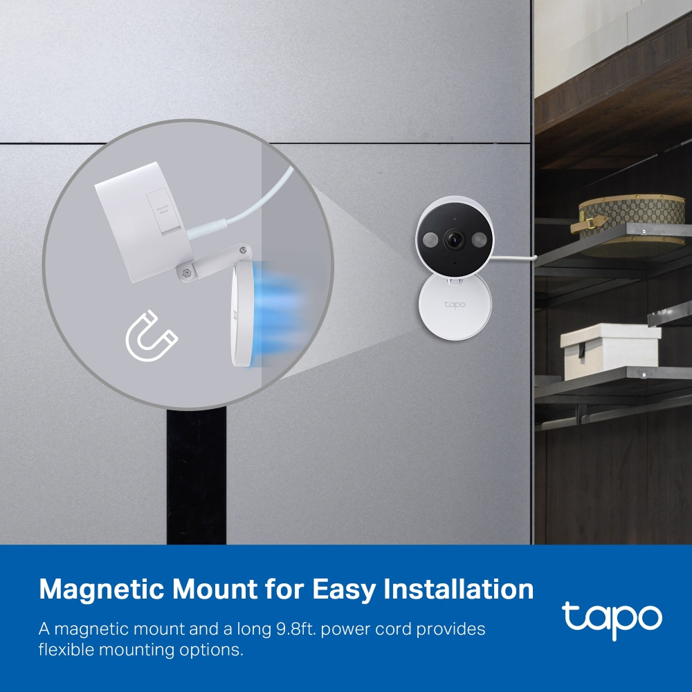 Tapo C120 Indoor/Outdoor Smart Plug-In Wi-Fi Security Camera, 2K QHD