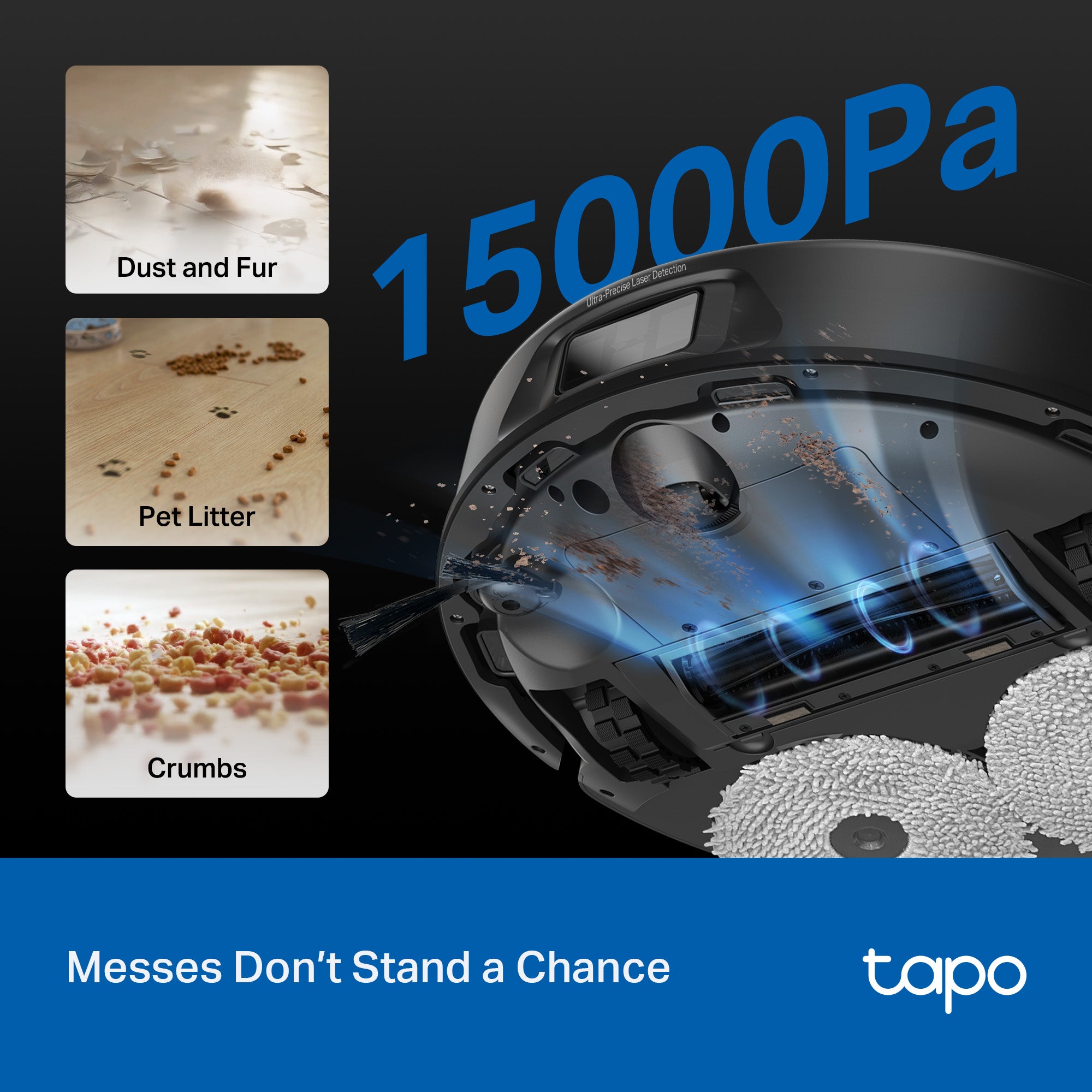 Tapo RV50 Pro Omni, AI Detection Robot Vacuum & Mop + All-in-One Self-Cleaning Station