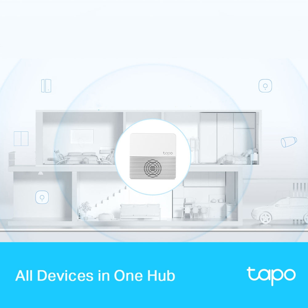 Smart Hub with Chime, Connect Up to 64 Switches, Sensors or Buttons + 4 Battery Cams and Doorbell, Tapo H200