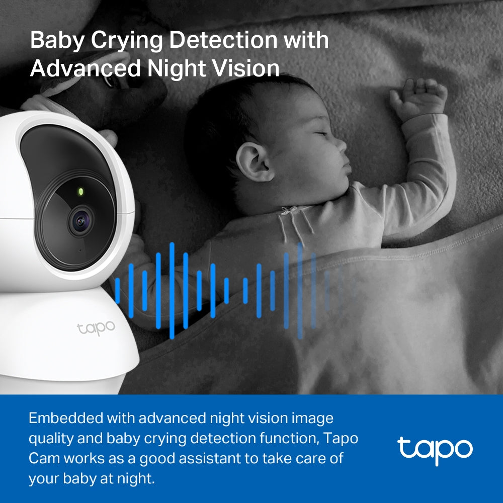 Tapo Pan/Tilt Smart Security Camera 360°, 1080p, 2-Way Audio (Tapo C200 Twin Pack)