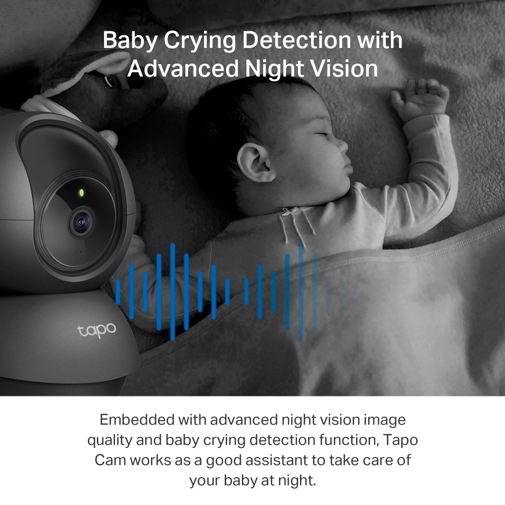Tapo C211, 2K Pan/Tilt Indoor Wi-Fi Camera, Baby Cry Detection