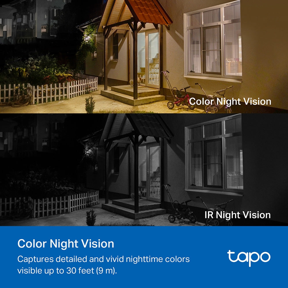 Battery-Powered Indoor/Outdoor Wireless Camera, 2K 3MP, Colour Night Vision, Tapo TC82