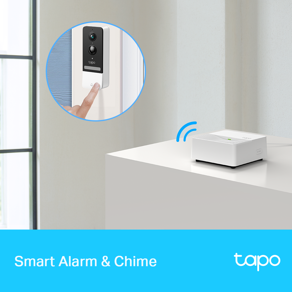Smart Hub with Chime, Connect Up to 64 Switches, Sensors or Buttons + 4 Battery Cams and Doorbell, Tapo H200