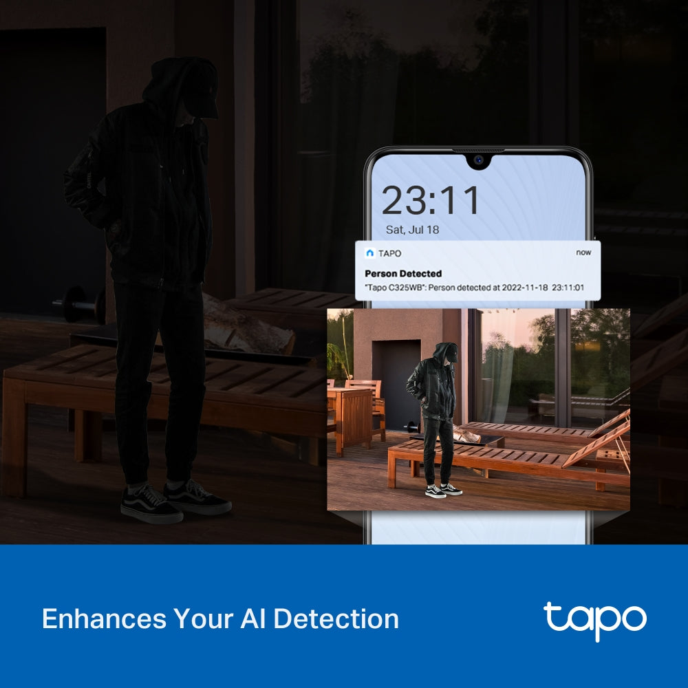 Tapo C325WB 2K Outdoor Security Camera with Colour-Pro Night Vision Twin Pack