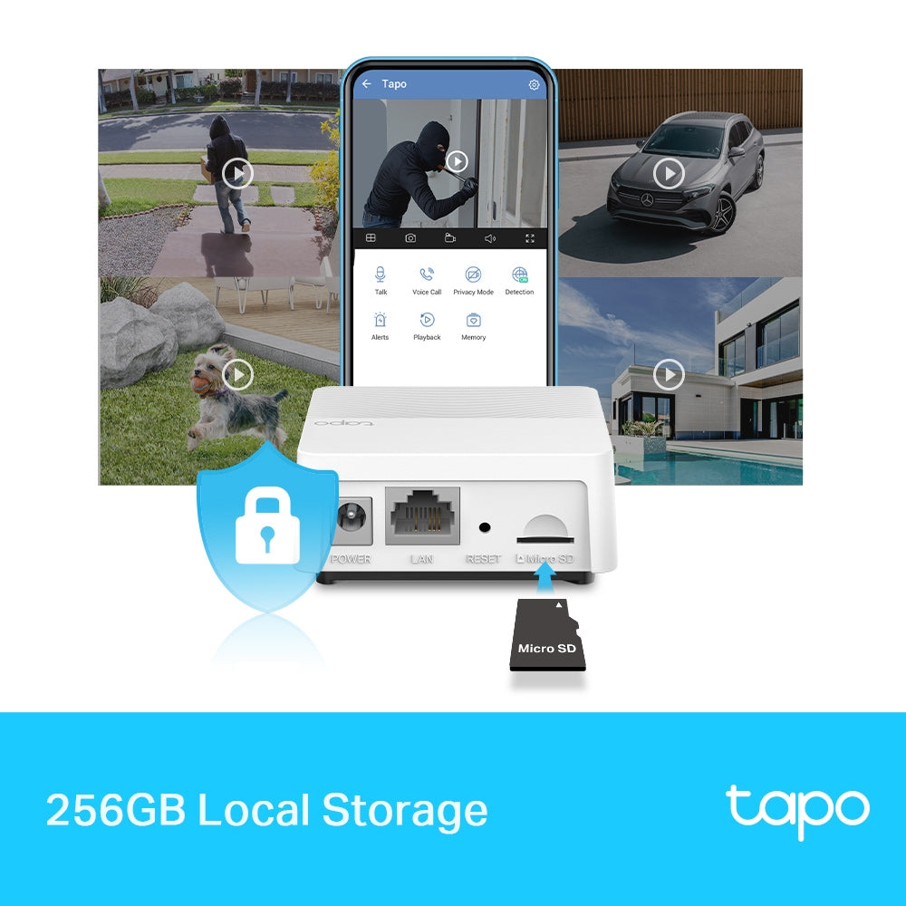 Smart Hub with Chime, Connect Up to 64 Switches, Sensors or Buttons + 4 Battery Cams and Doorbell, Tapo H200