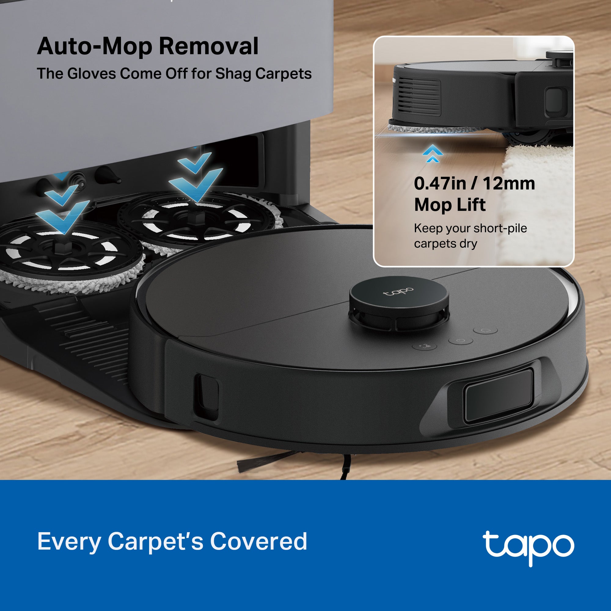 Tapo RV50 Pro Omni, AI Detection Robot Vacuum & Mop + All-in-One Self-Cleaning Station