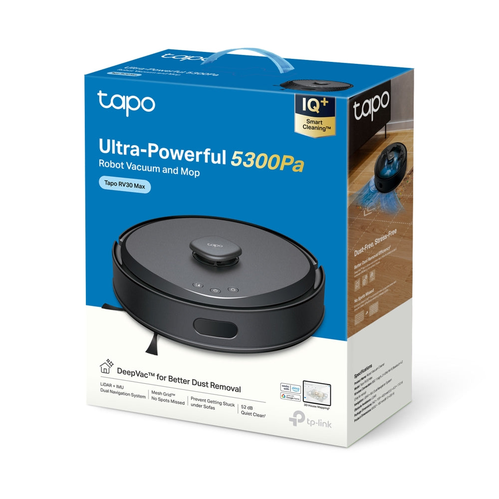 Ultra-Powerful Suction with LiDAR+IMU Dual Navigation Robot Vacuum & Mop, Tapo RV30 Max