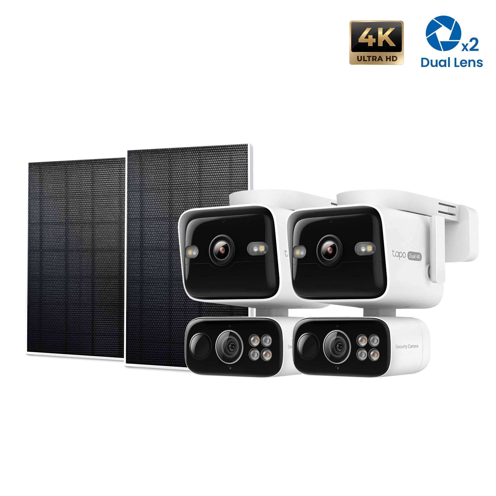 Tapo C675D KIT Twin Pack 4K Solar-Powered Dual-Lens Pan/Tilt Security Camera