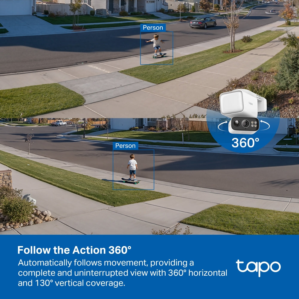 Tapo C615F KIT Solar-Powered Floodlight Security Camera with Pan-Tilt-Zoom Twin Pack