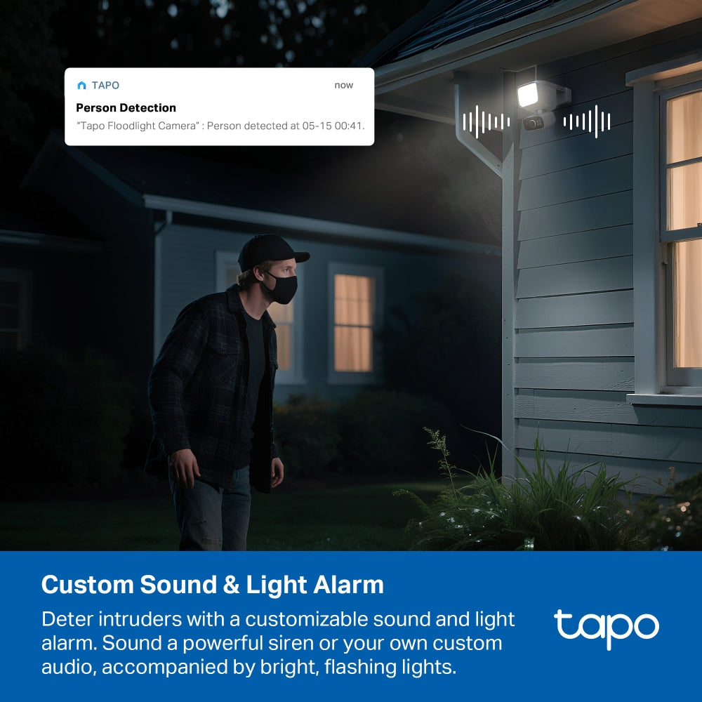 Tapo C615F KIT Solar-Powered Floodlight Security Camera with Pan-Tilt-Zoom Twin Pack