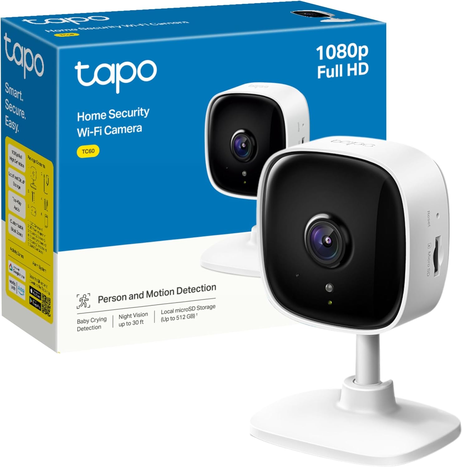 Tapo TC60 Mini Indoor 1080p Wi-Fi Security Camera Twin Pack
