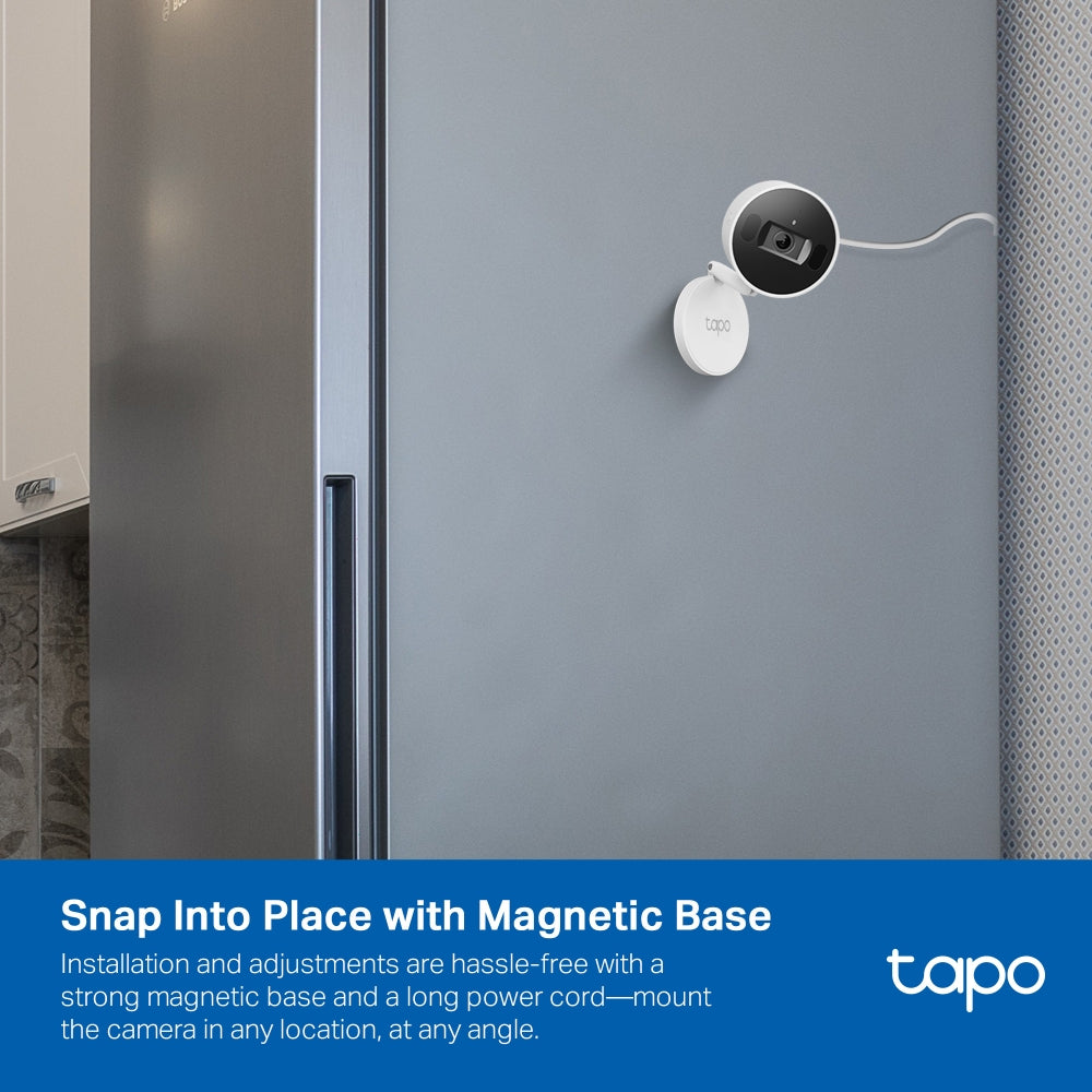 AI Home Security Wi-Fi 6 Camera, Magnetic Mount, Physical Privacy Shutter, Tapo C125