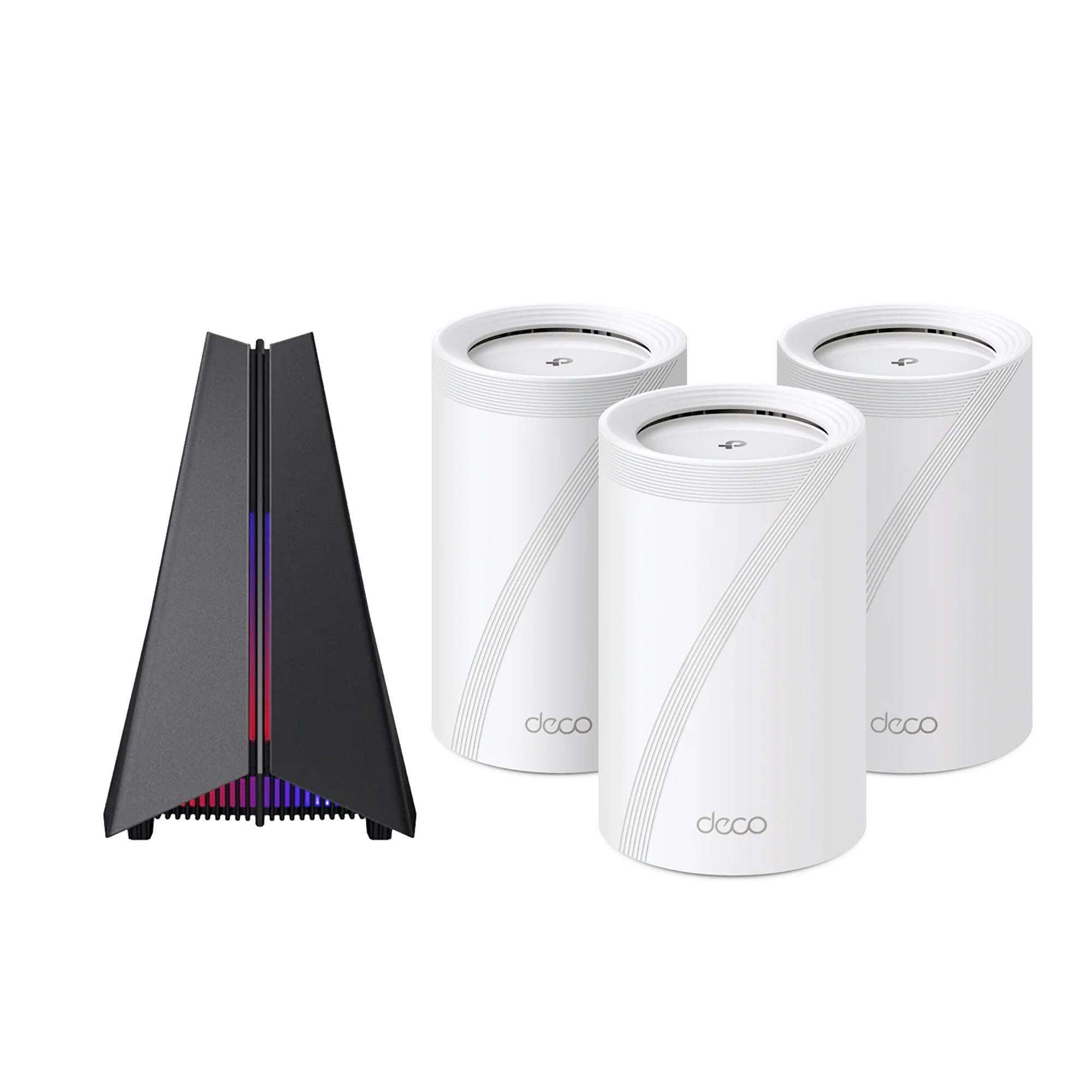 Archer Wi-Fi 7 GE550 Gaming Router + Deco BE9300 3-Pack Mesh System Bundle