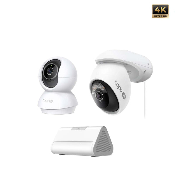 Tapo C560WS 4K Outdoor Camera + C250 Indoor Camera + Central Hub Bundle