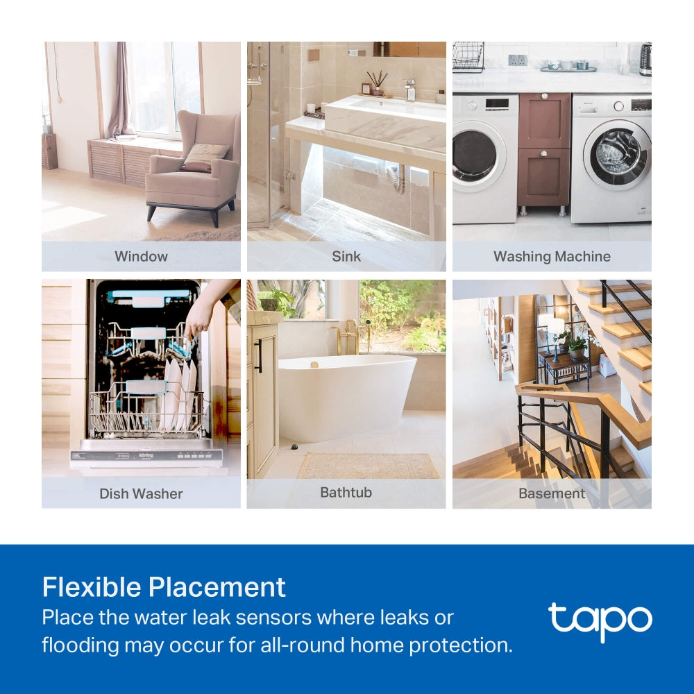 Smart Water Leak Sensor, Tapo T300 Twin Pack