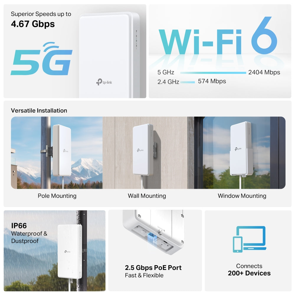 Archer NX500-Outdoor, 5G AX3000 Wi-Fi 6 Outdoor Router