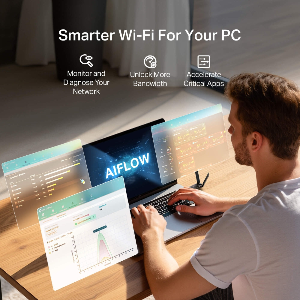 Archer TBE400U Plus BE6500 Tri-Band Wi-Fi 7 High Gain Wireless USB Adapter