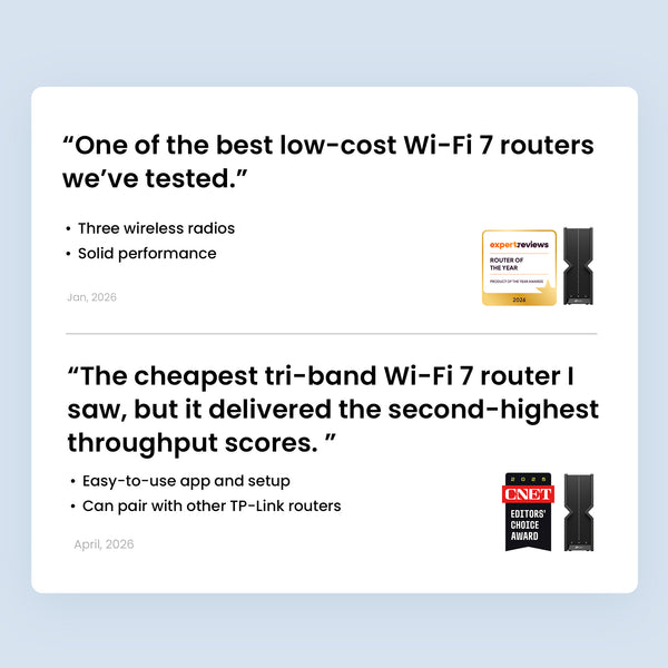 Archer BE550, BE9300 Tri-Band Wi-Fi 7 Router