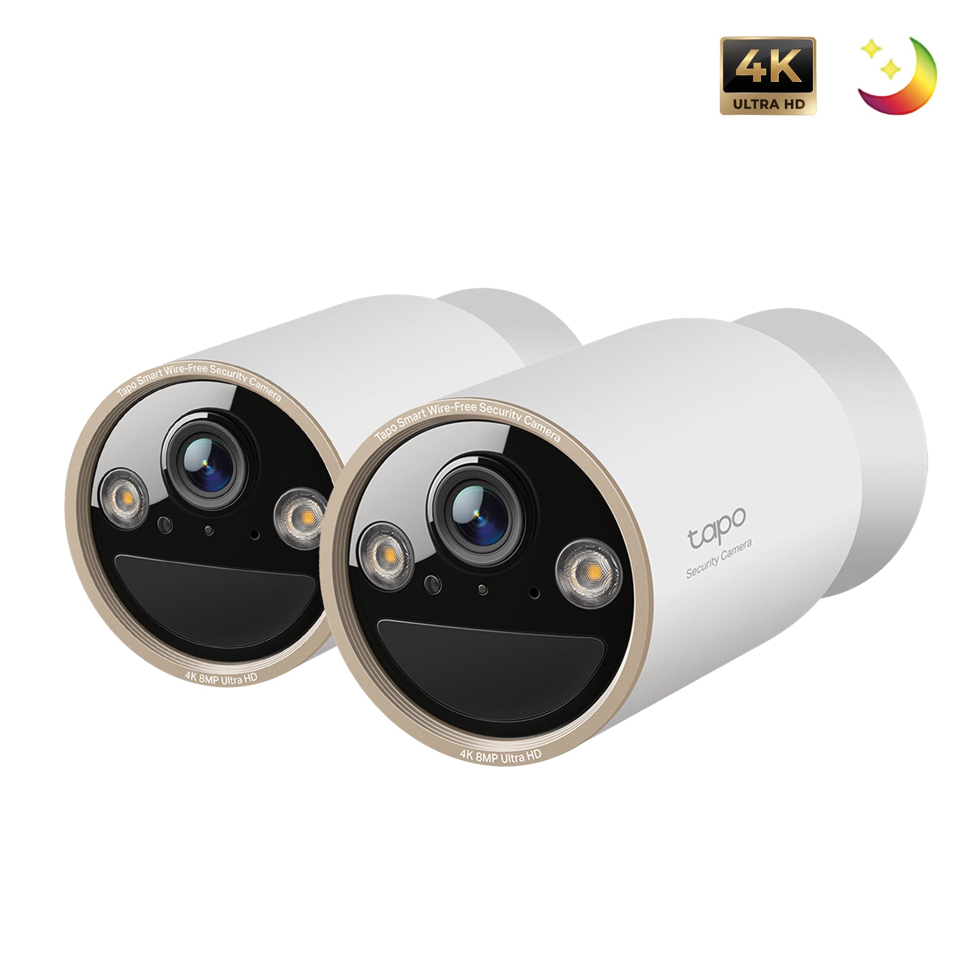4K Clarity Battery Indoor/Outdoor Security Camera, Magnetic Base, Tapo C460 Twin Pack