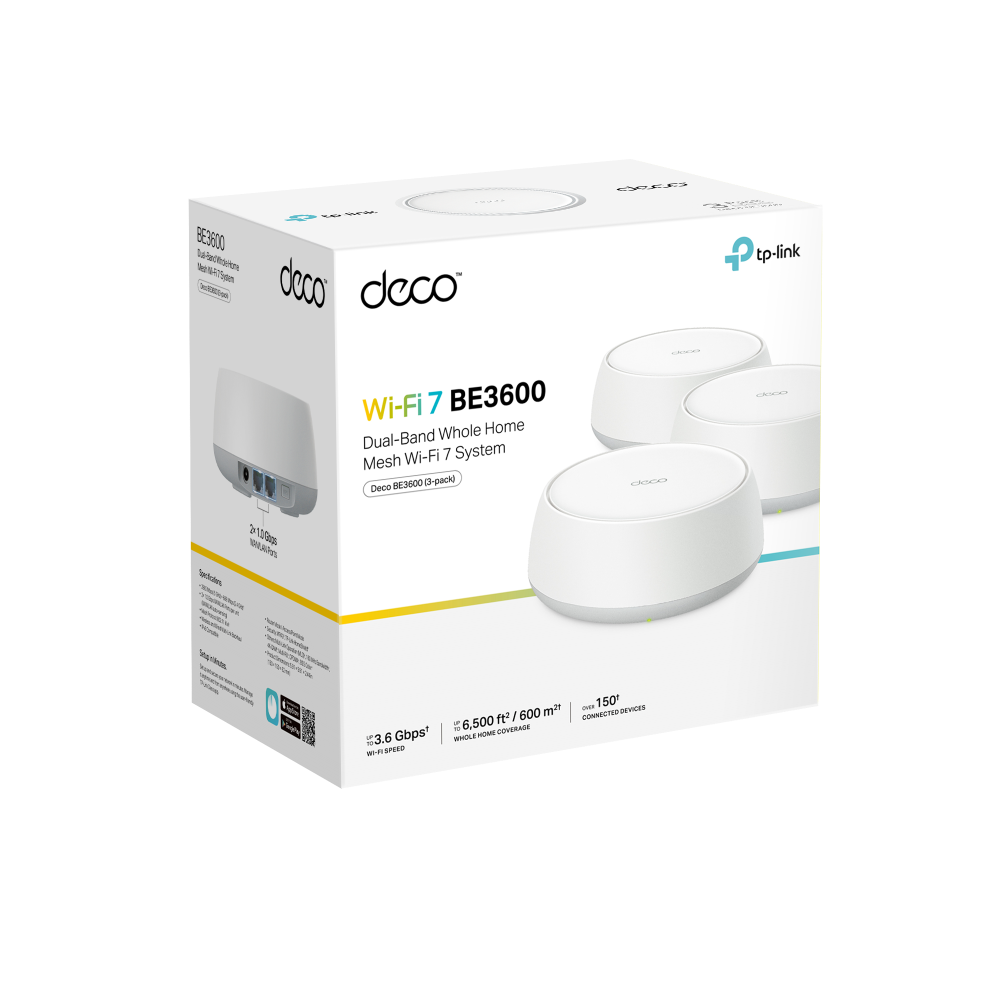 Deco BE3600(3-pack) Whole Home Mesh Wi-Fi 7 System