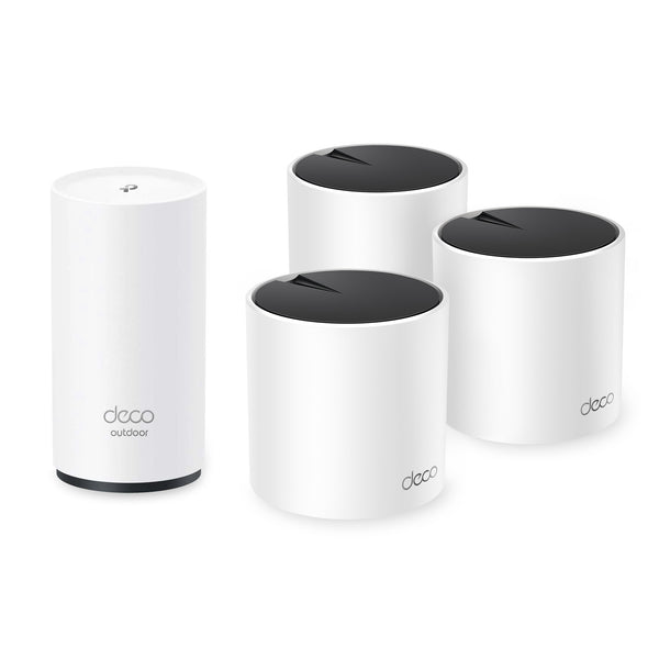 Deco Wi-Fi 6 Whole Home Mesh System (Indoor X55 3-pack + Outdoor X50)