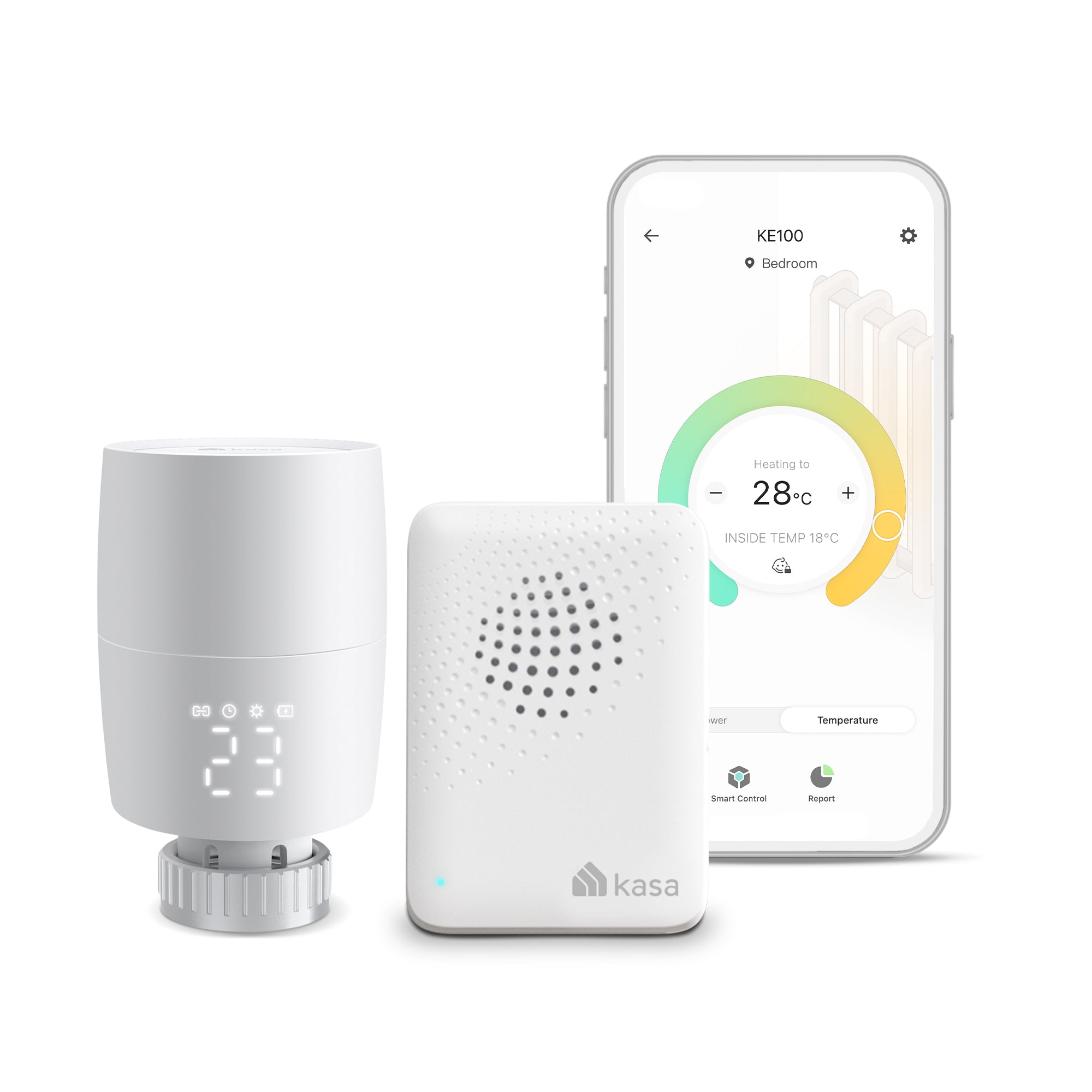 Kasa Smart Thermostatic Radiator Valve Starter Kit, Supports Kasa App, KE100 KIT