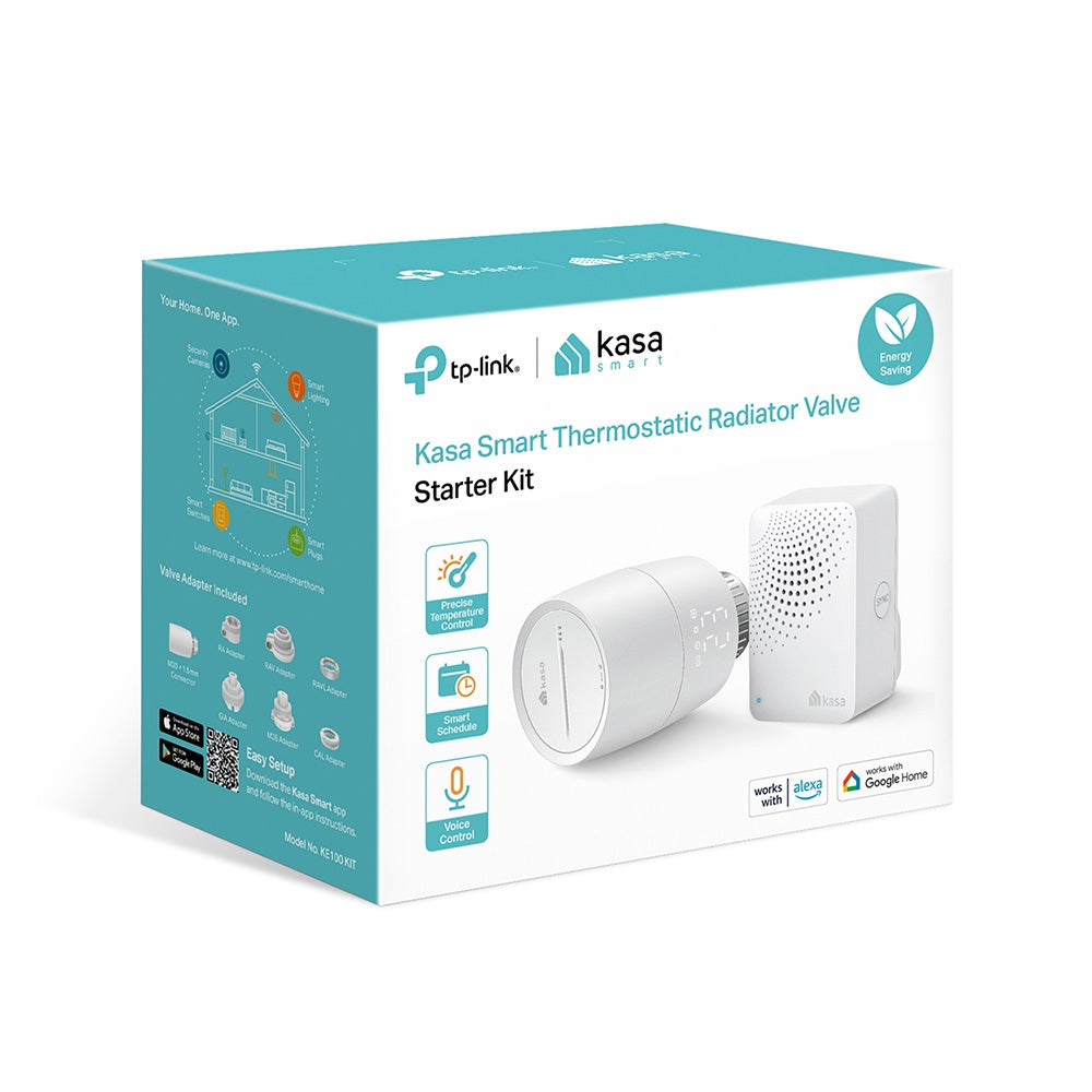 Kasa Smart Thermostatic Radiator Valve Starter Kit, Supports Kasa App, KE100 KIT