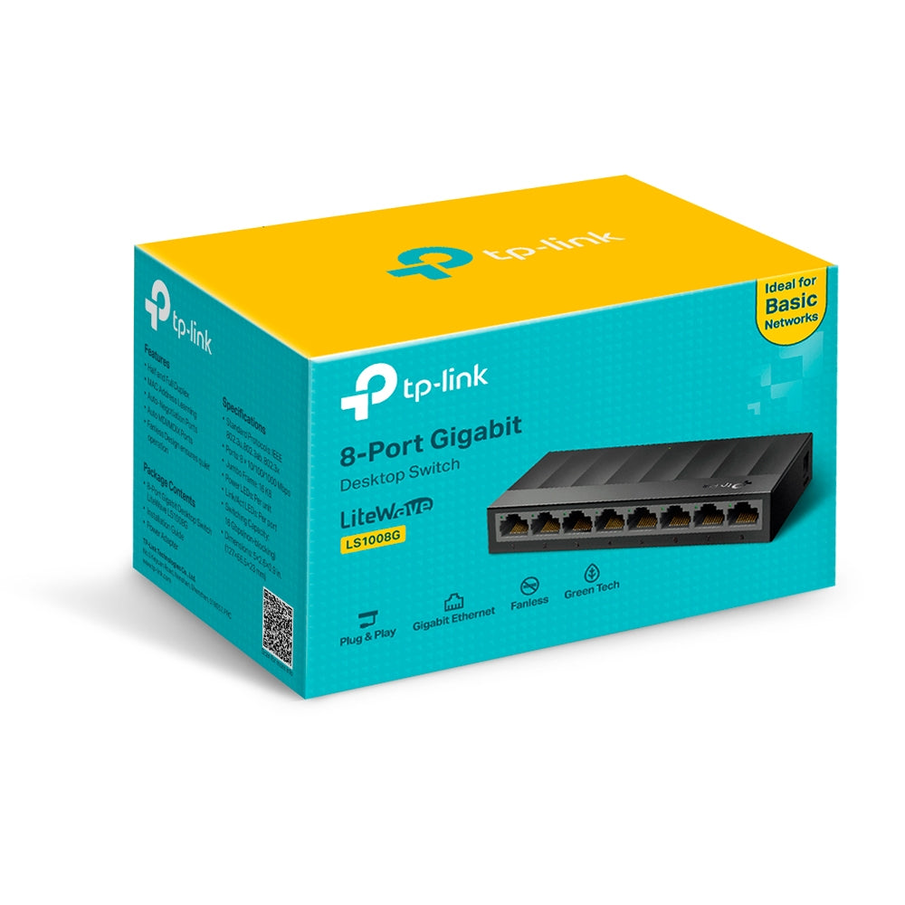 LS1008G 8-Port 10/100/1000Mbps Desktop Network Switch