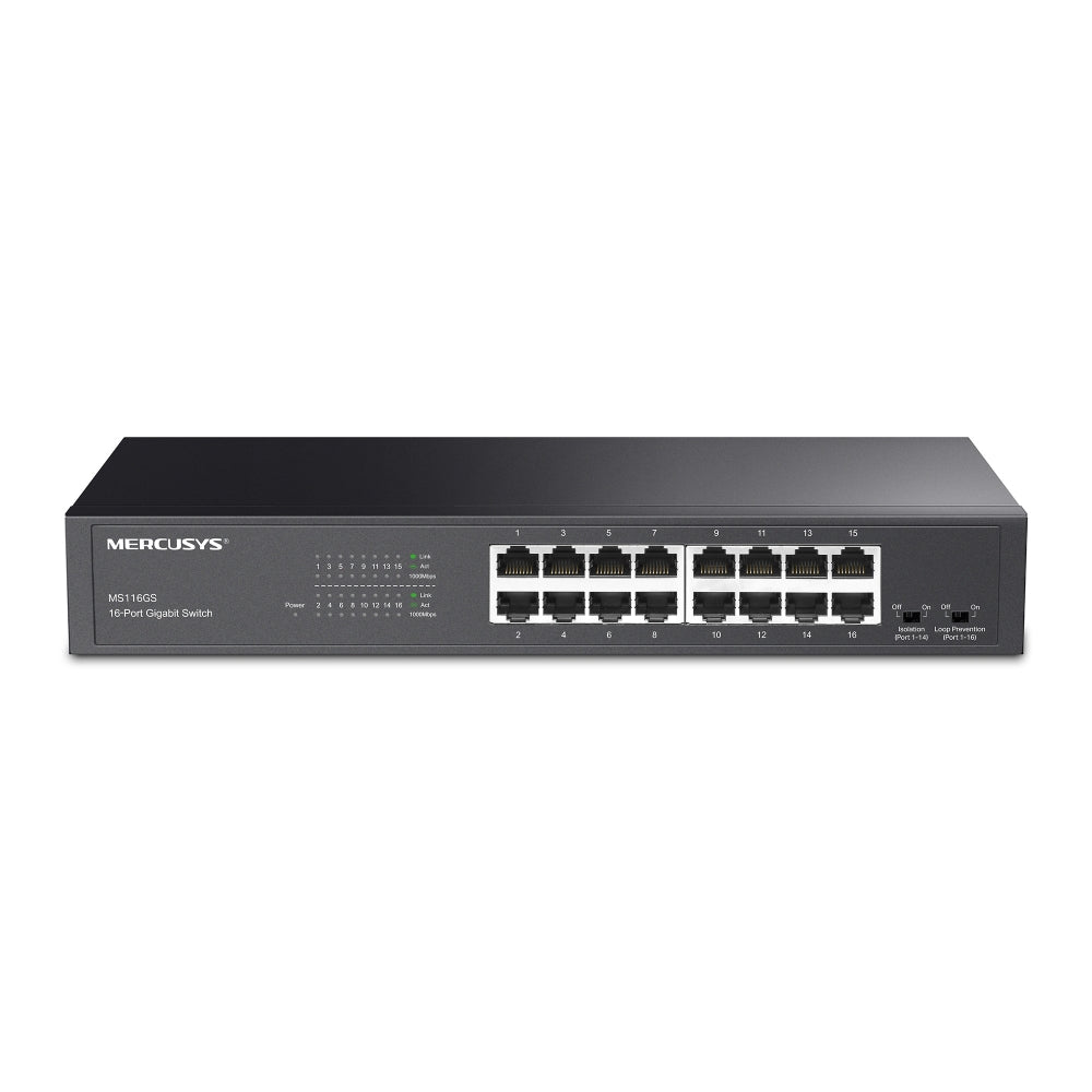 MS116GS 16 Port Gigabit Desktop Rackmount Switch