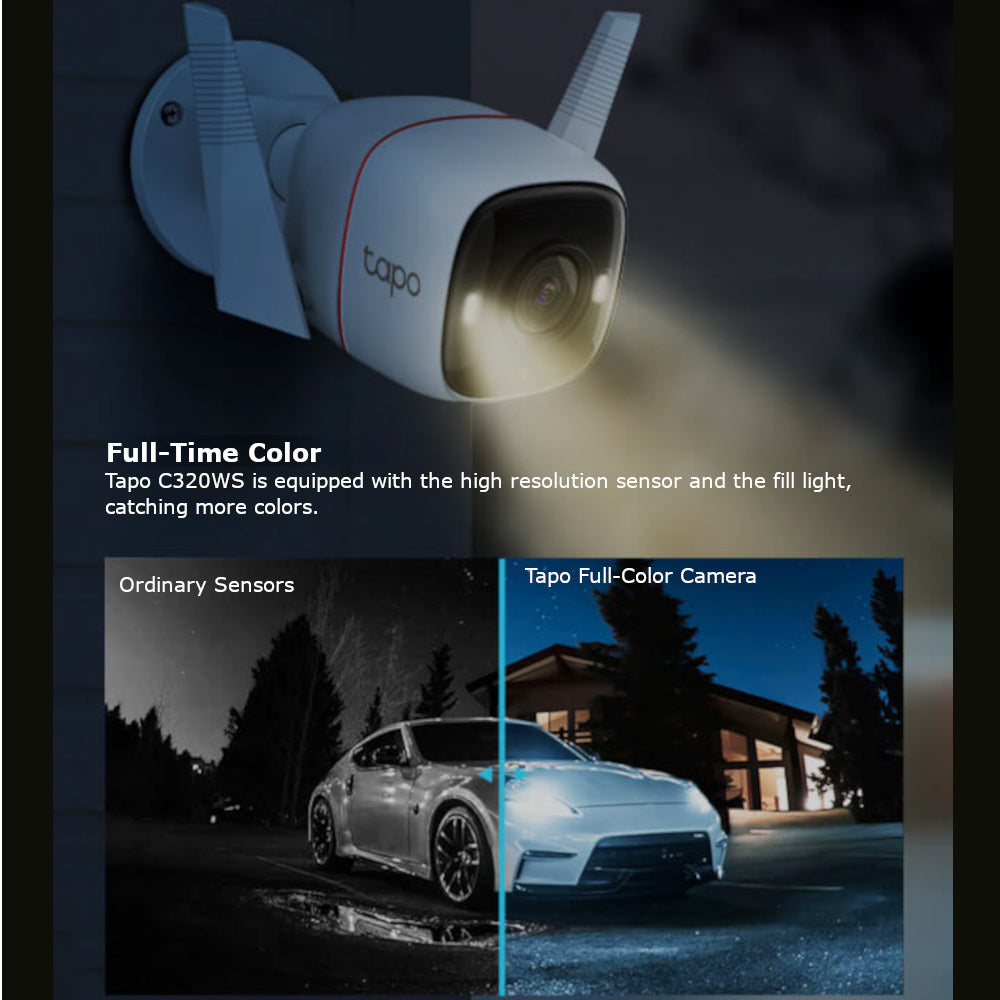 Tapo C320WS 2K Outdoor Security Camera with Full-Colour Night Vision