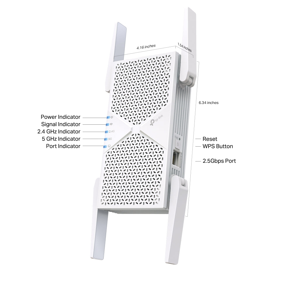 RE405BE BE6500 Dual-Band Wi-Fi 7 Range Extender