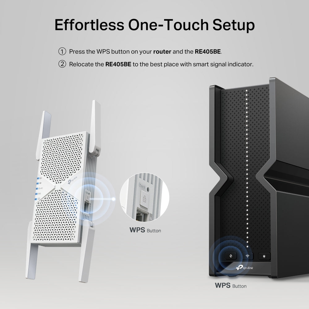 RE405BE BE6500 Dual-Band Wi-Fi 7 Range Extender