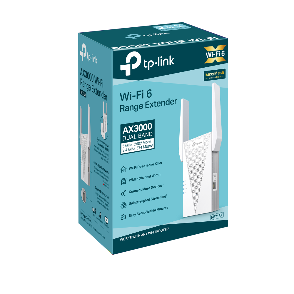 RE715X, AX3000 Mesh WiFi 6 Extender