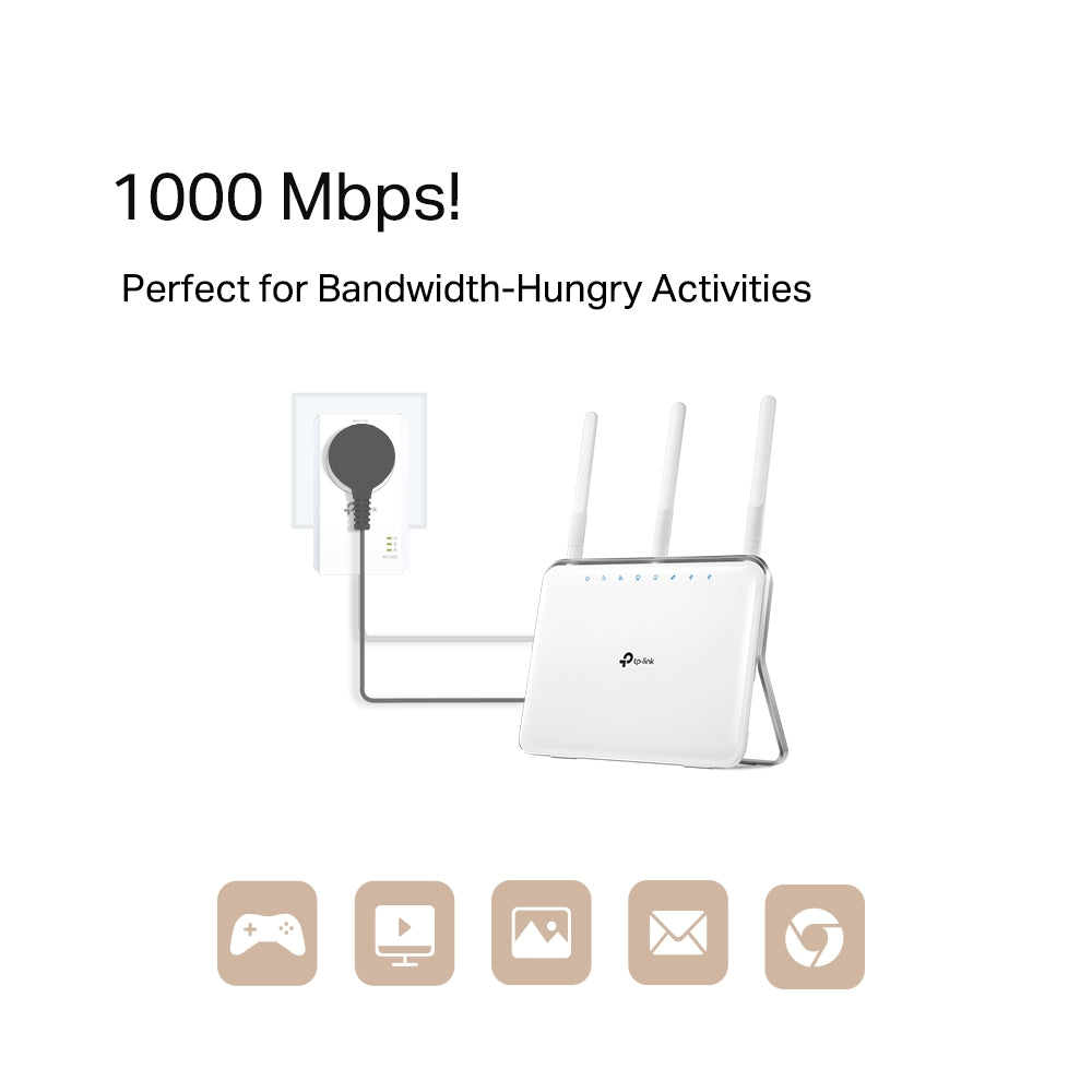 TL-PA7017P KIT AV1000 Gigabit Passthrough Powerline Starter Kit